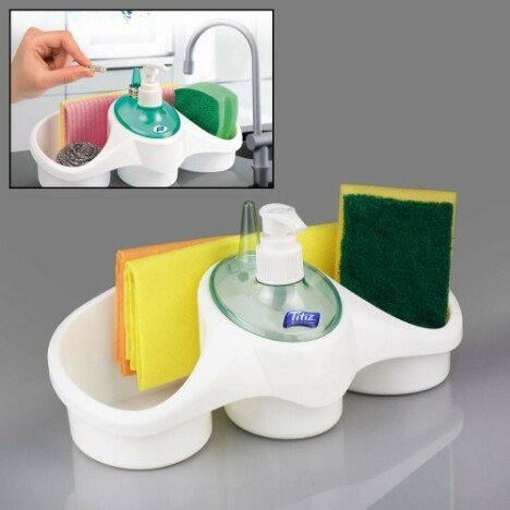 Dispenser detergent vase cu suport pentru burete